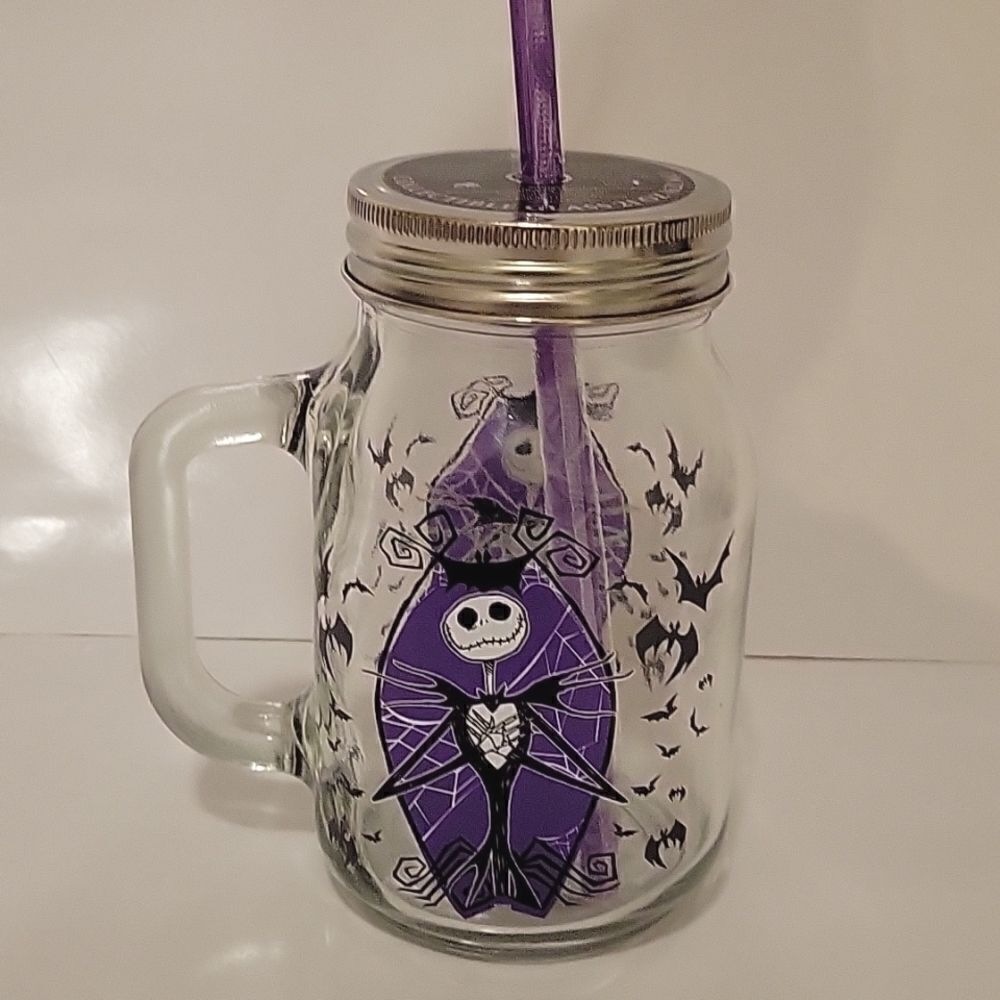 Nightmare before Christmas Mason Jar Jack Skellington NEW